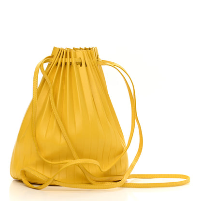 Mansur Gavriel Vegetable Tanned Calfskin Pleated Bucket Bag Sun Yellow 3 of 10