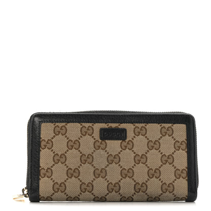Gucci Monogram Calfskin Zip Around Wallet Black 1 of 13
