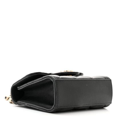 Chanel Lambskin Quilted Top Handle Flap Clutch With Chain Black 4 of 11
