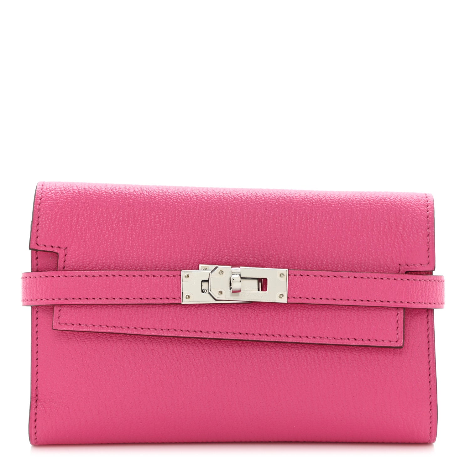 Hermes Chevre Mysore Medium Kelly Wallet Rose Shocking 1 of 8