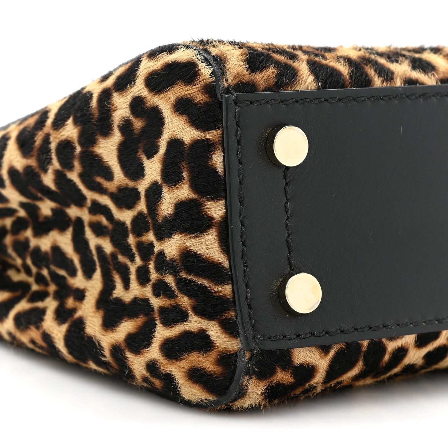 Calf Hair Leopard Print Mini Varenne Top Handle
