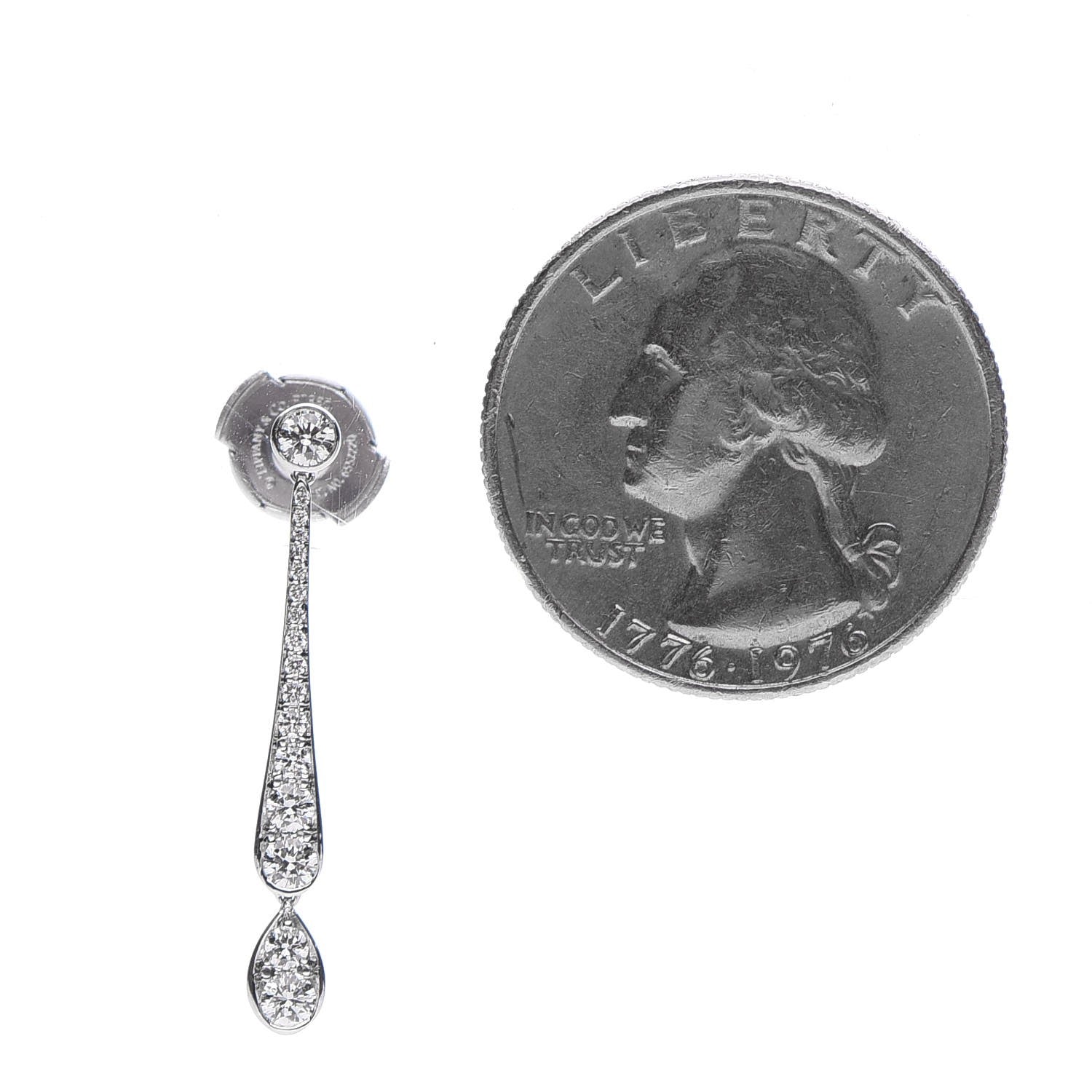 Tiffany Platinum Diamond Jazz Drop Earrings 2 of 6