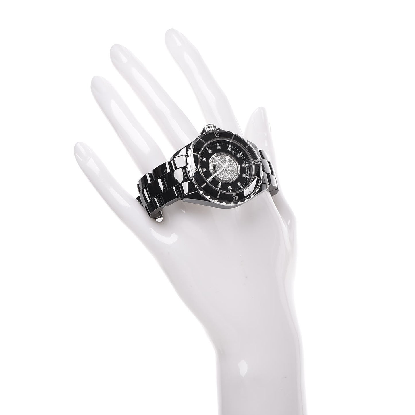 Stainless Steel Ceramic Diamond Dial 38mm J12 Automatic Watch Black