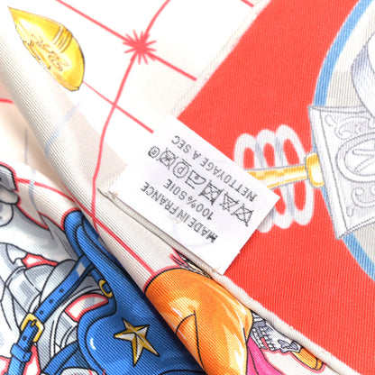 Hermes Silk Chorus Stellarum Scarf 70 Rouge White Multicolor 3 of 6