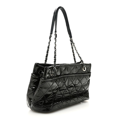 Chanel Patent Quilted Timeless CC Soft Tote Blue 1 of 14