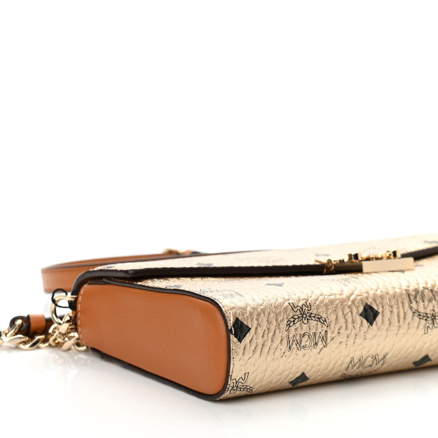 Metallic Visetos Medium Millie Crossbody Bag Berlin Gold