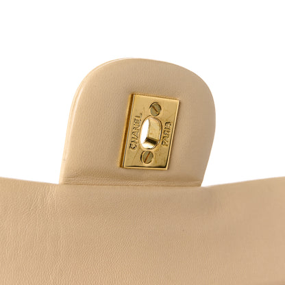 Chanel Lambskin Quilted Medium Double Flap Beige 7 of 17
