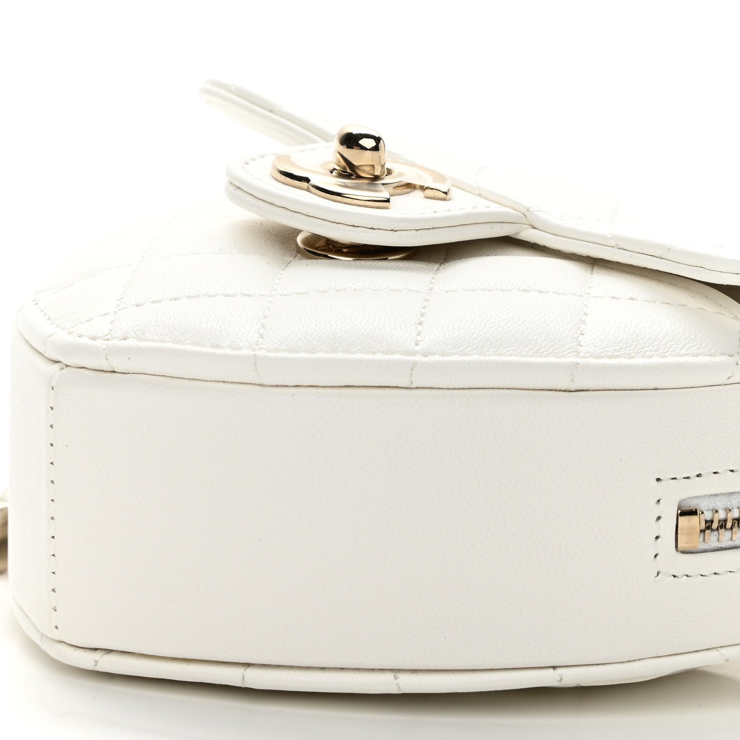 Chanel Lambskin Quilted CC In Love Heart Clutch With Chain White 10 of 11