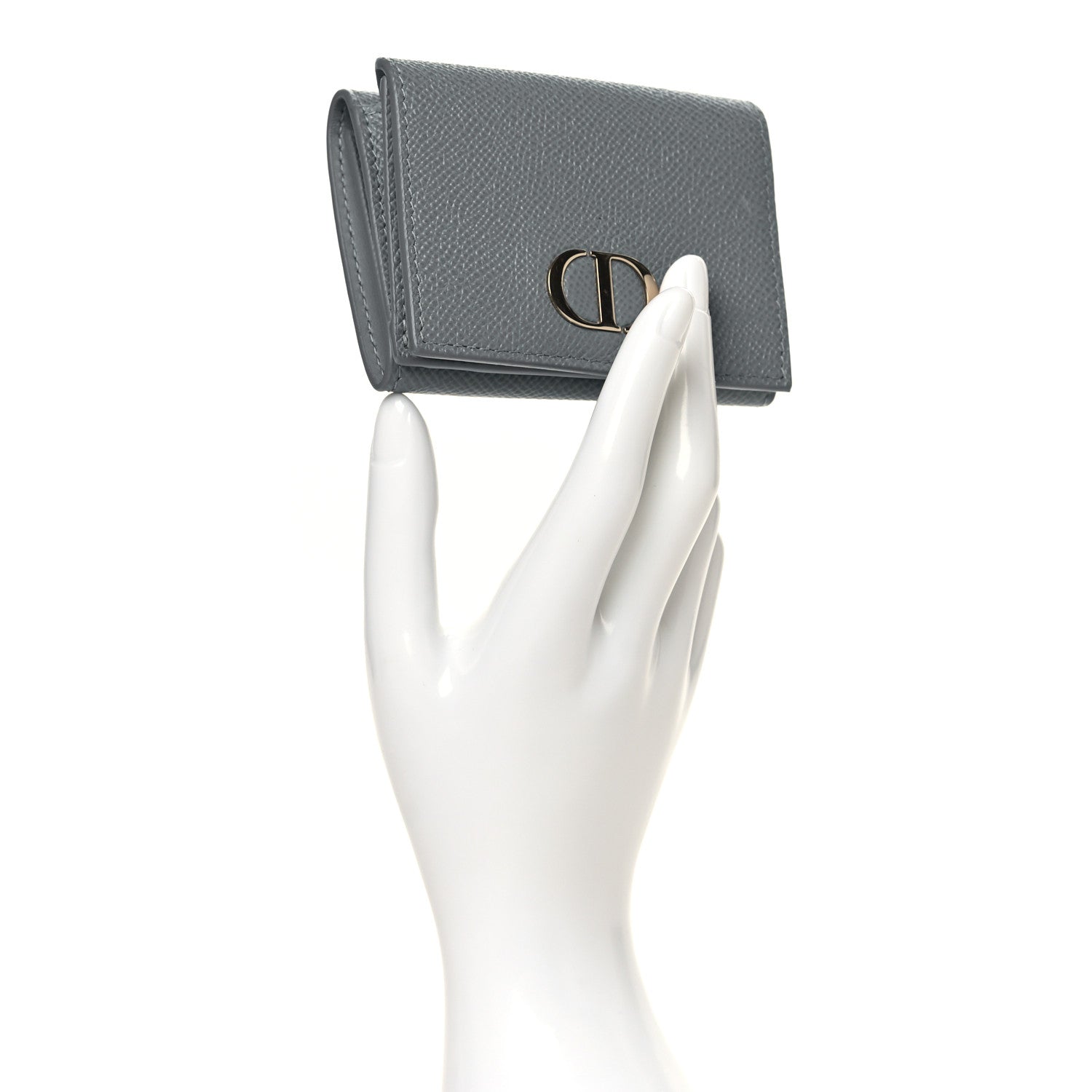 Christian Dior Calfskin 30 Montaigne Lotus Wallet Gray 2 of 6