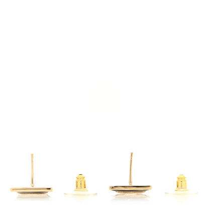 Chanel Enamel CC Square Earrings Black White 3 of 5