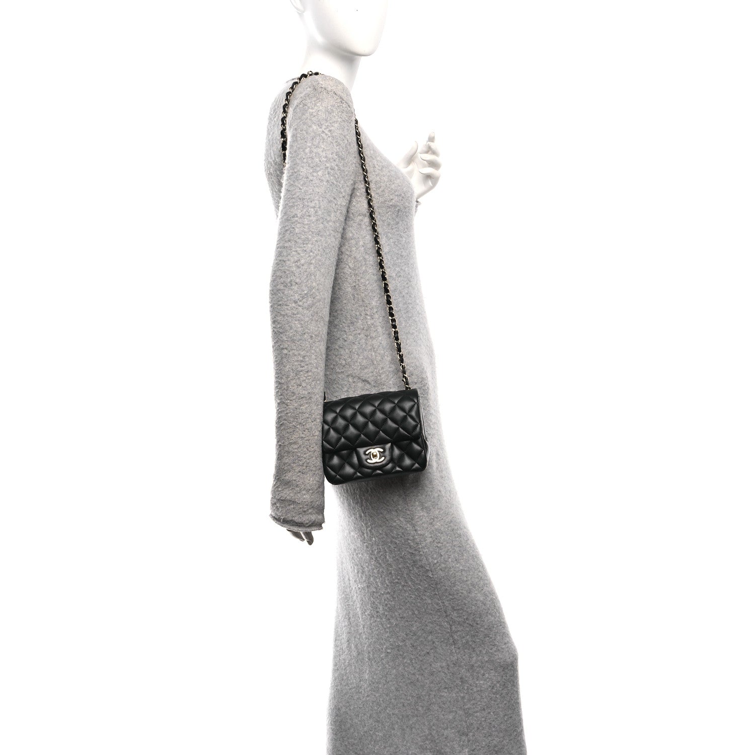 Chanel Lambskin Quilted Mini Square Flap Black 2 of 11