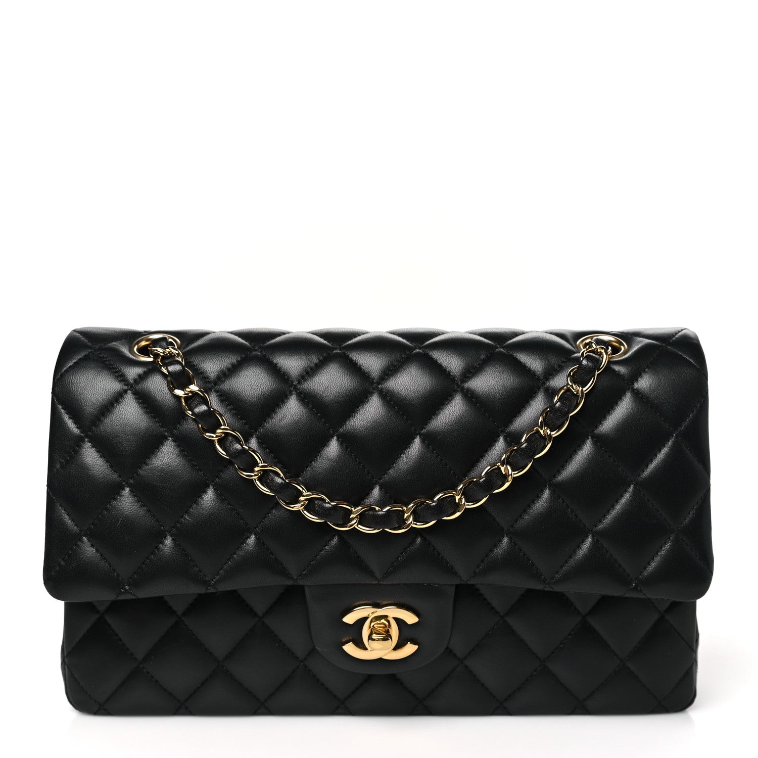 Chanel Lambskin Quilted Medium Double Flap Black 1 of 11