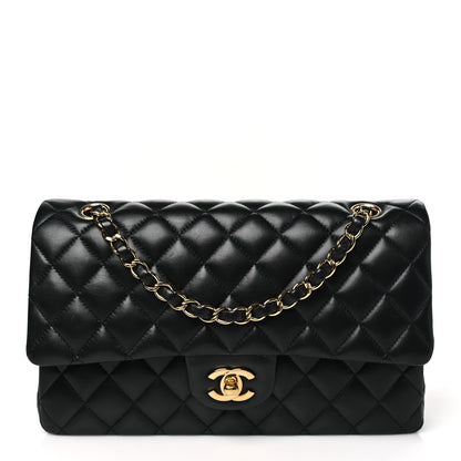 Chanel Lambskin Quilted Medium Double Flap Black 1 of 11