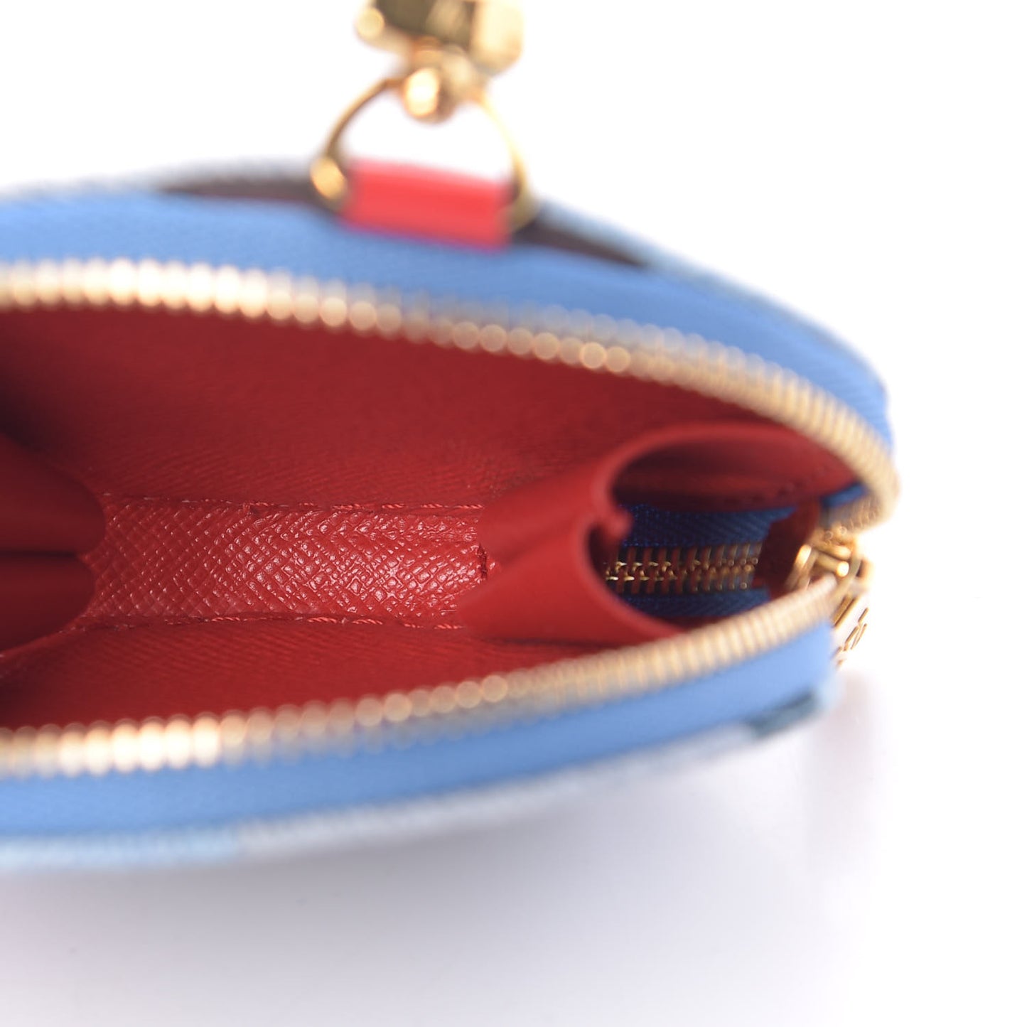 Denim Damier Monogram Patchwork Multi Pochette Accessories Blue Rouge