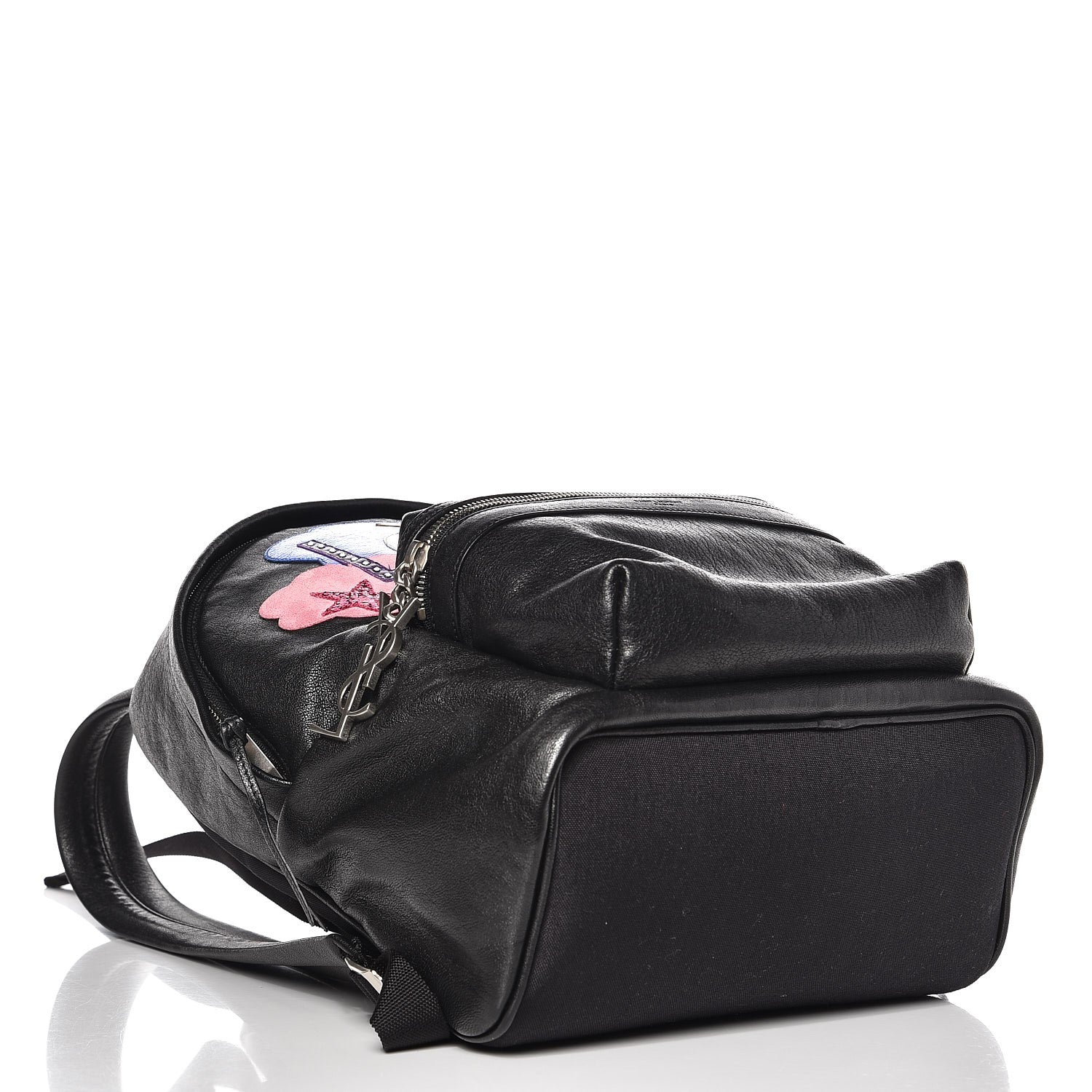 Saint Laurent Sheepskin Mini Love Appliqué City Backpack Black 4 of 8