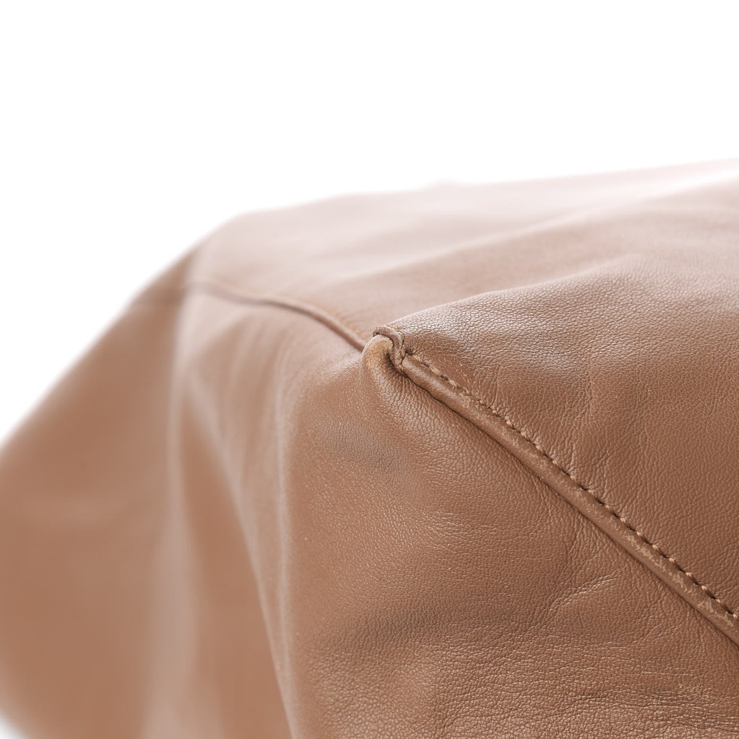 Lambskin Vertical Cabas Beige Brown