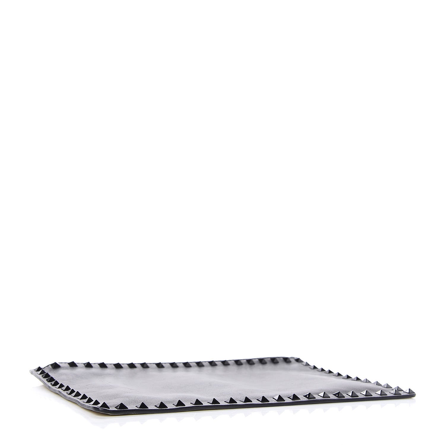 Valentino Garavani Vitello Large Rockstud Zip Pouch Black White 4 of 9
