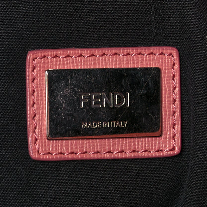 Fendi Vitello Elite Flowerland Medium Roll Tote Black 6 of 16