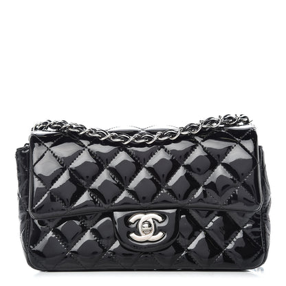 Chanel Patent Calfskin Quilted Mini Rectangular Flap Black 1 of 10