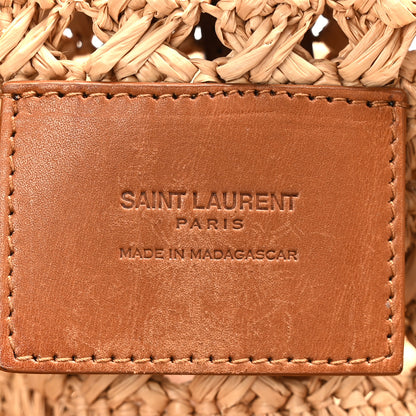 Saint Laurent Raffia Calfskin Medium Panier Tote Naturel 6 of 9