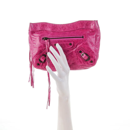 Balenciaga Agneau Classic Hardware Porte Toilette Makeup Clutch Magenta 2 of 7