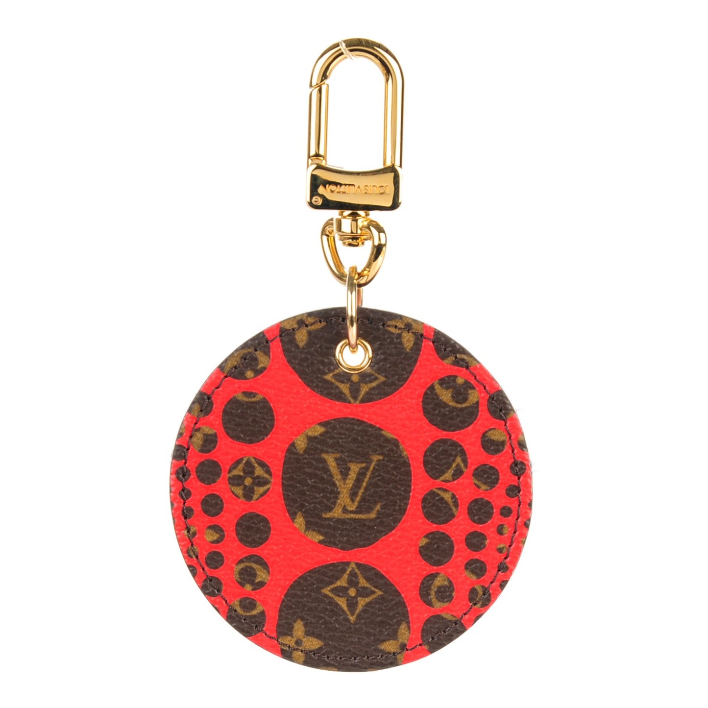 Monogram Kusama Pumpkin Dots Key Holder Red