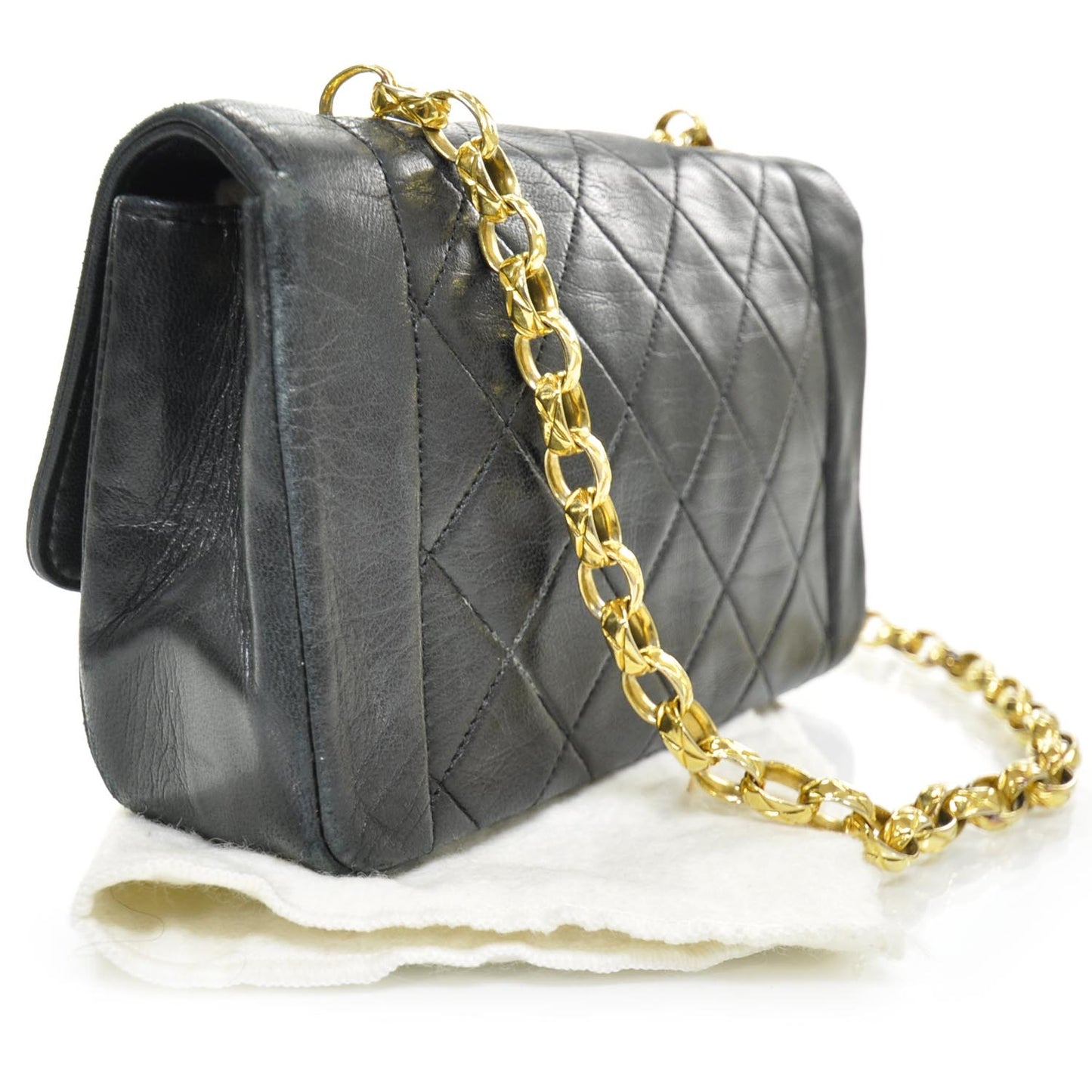 Lambskin Mini Flap Navy GHW