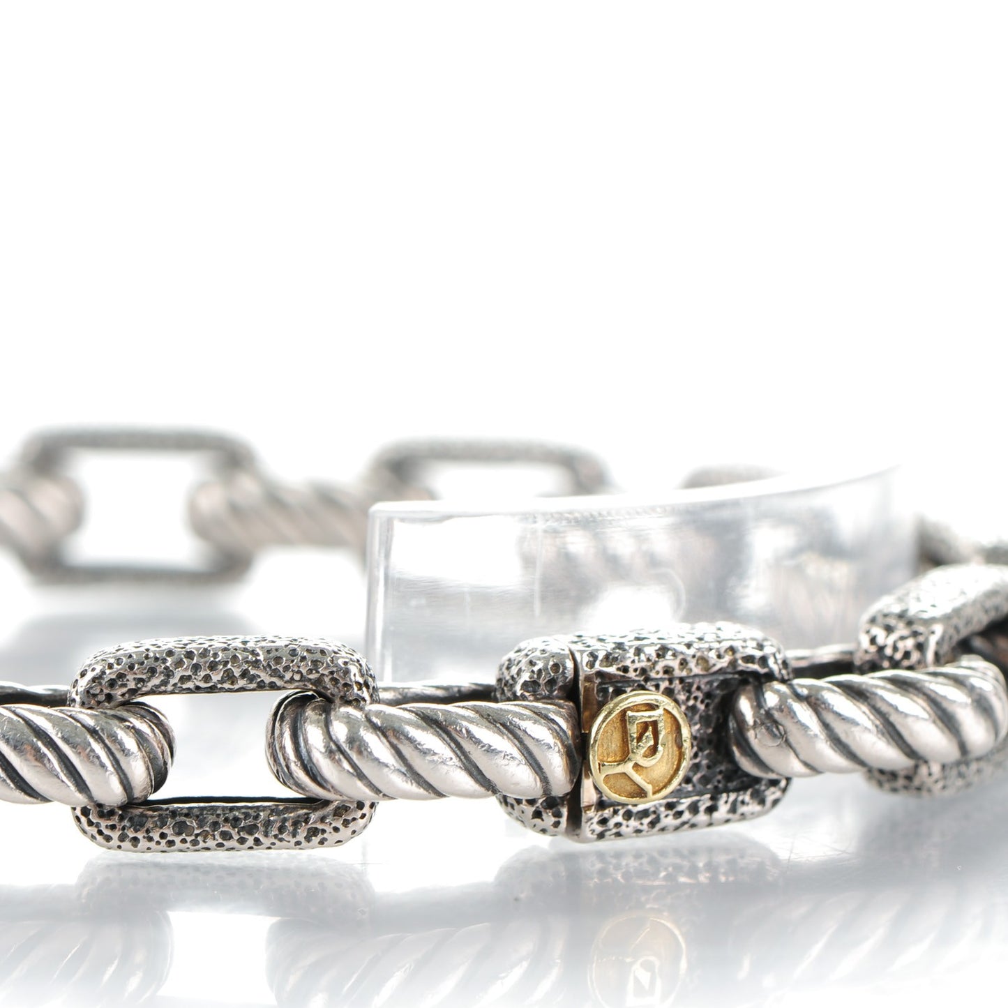 Sterling Silver Mens Rectangle Link Bracelet