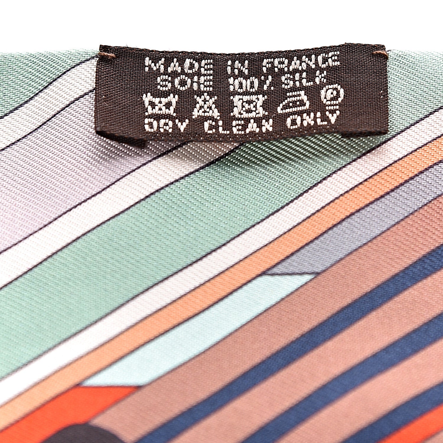 Hermes Silk Sangles En Zigzag Twilly Orange Turquoise Gris 3 of 4