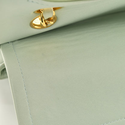 Chanel Lambskin Quilted Small Double Flap Light Green 14 of 16