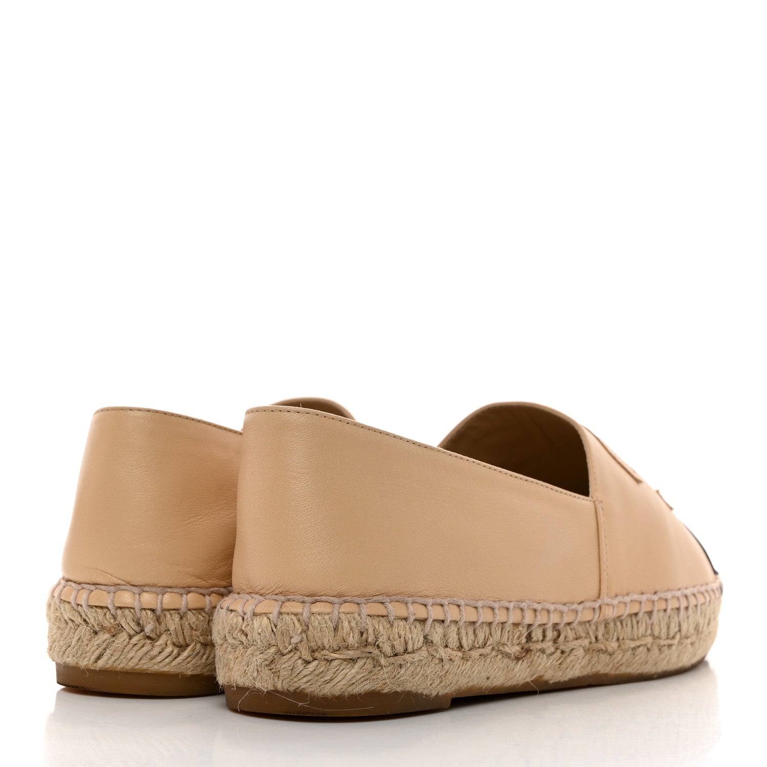 Chanel Lambskin CC Espadrilles 38 Beige Black 4 of 9