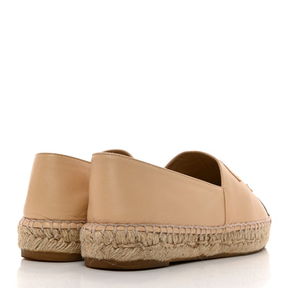 Chanel Lambskin CC Espadrilles 38 Beige Black 4 of 9