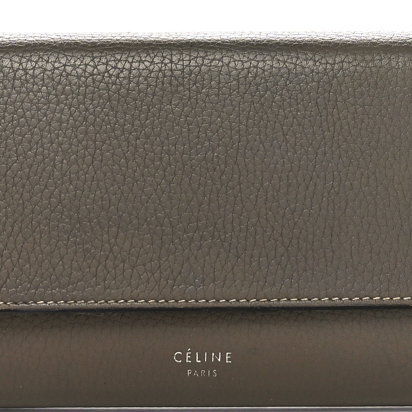 Drummed Calfskin Large Multifunction Flap Wallet Souris