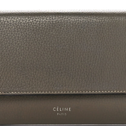 Celine Drummed Calfskin Large Multifunction Flap Wallet Souris 8 of 11