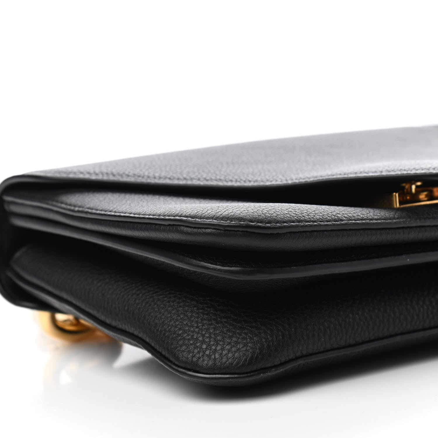 Bottega Veneta Calfskin Mount Envelope Bag Black 7 of 9
