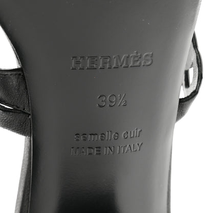Hermes Nappa Ajaccio Sandals 39.5 Black 8 of 10