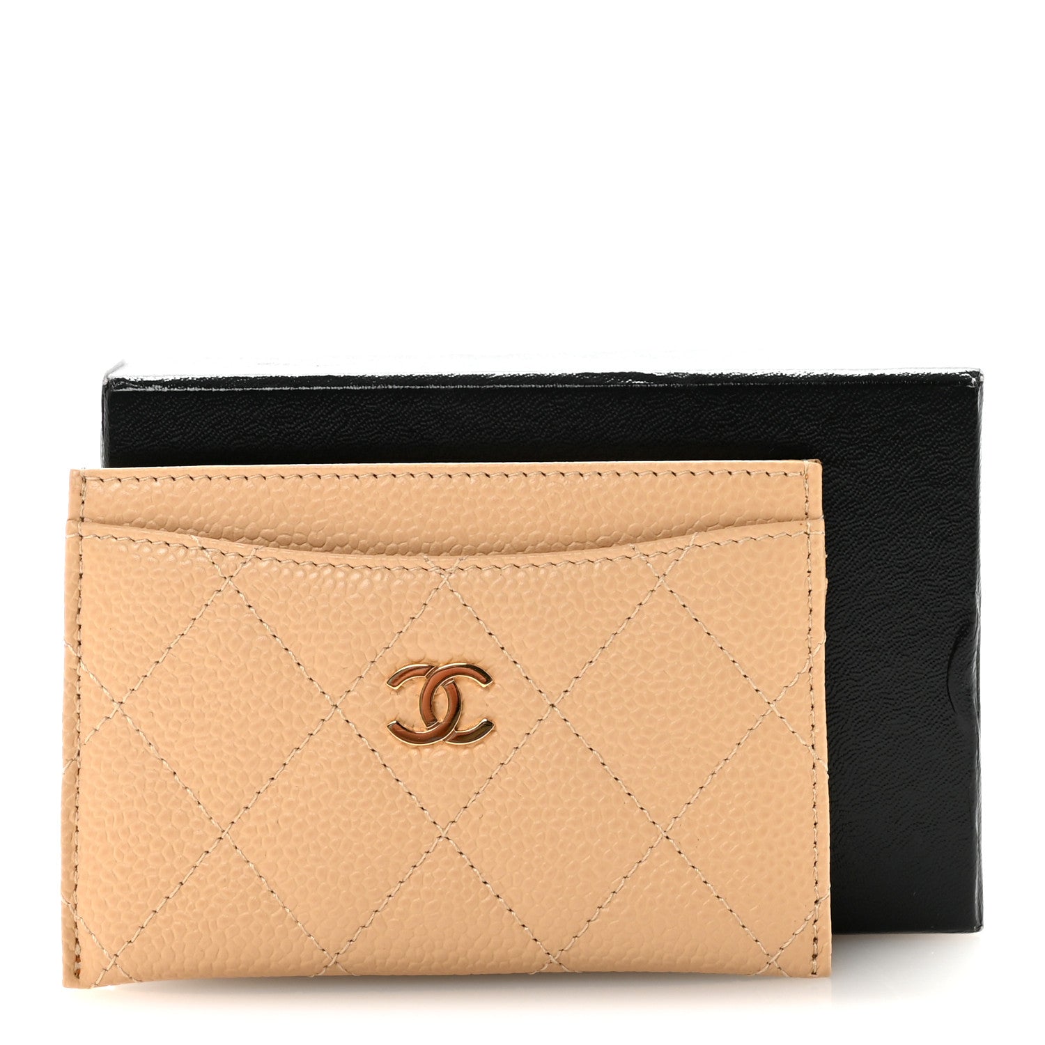 Chanel Caviar Quilted Card Holder Light Beige 9 of 9