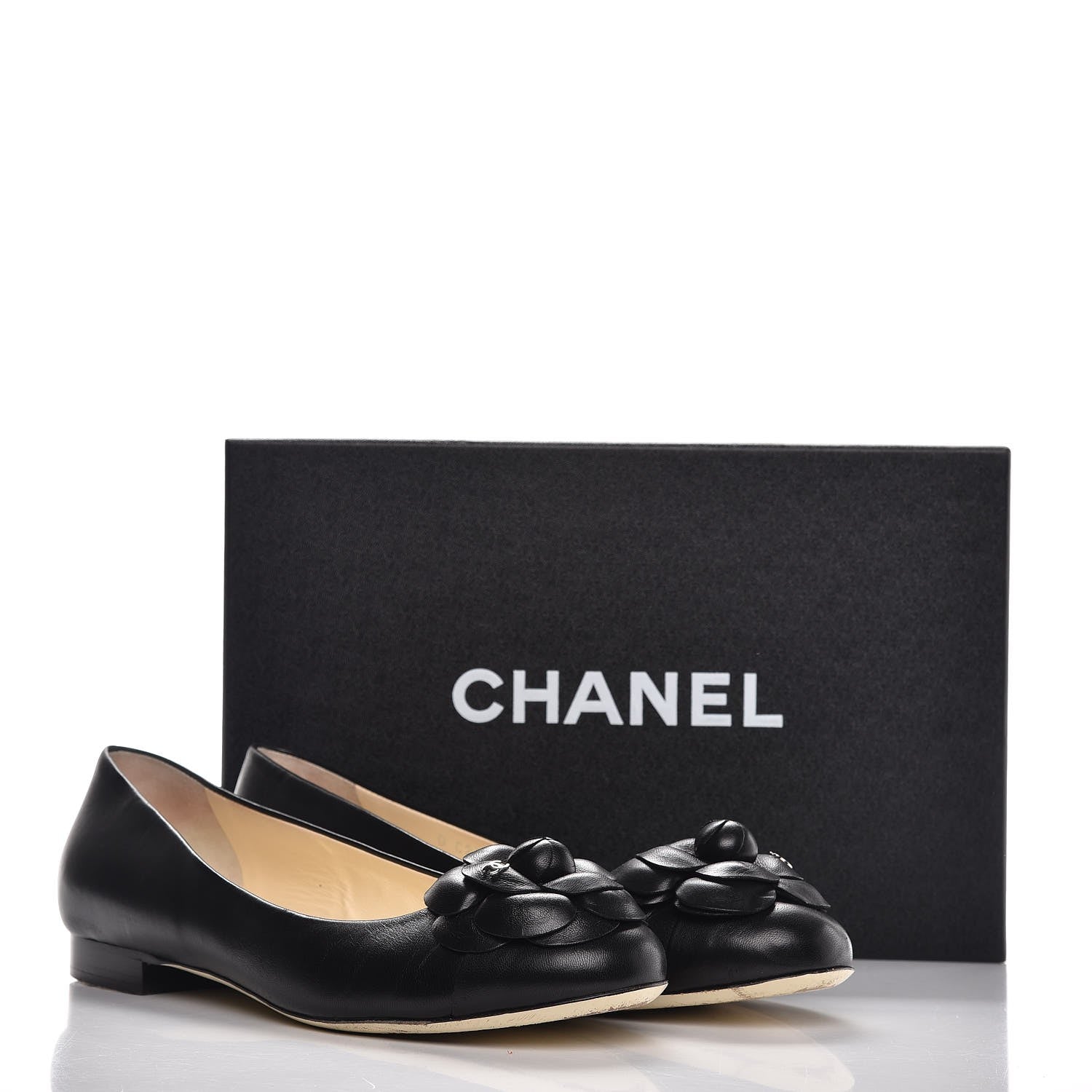 Chanel Lambskin Camellia Ballerina Flats 39.5 Black 11 of 11