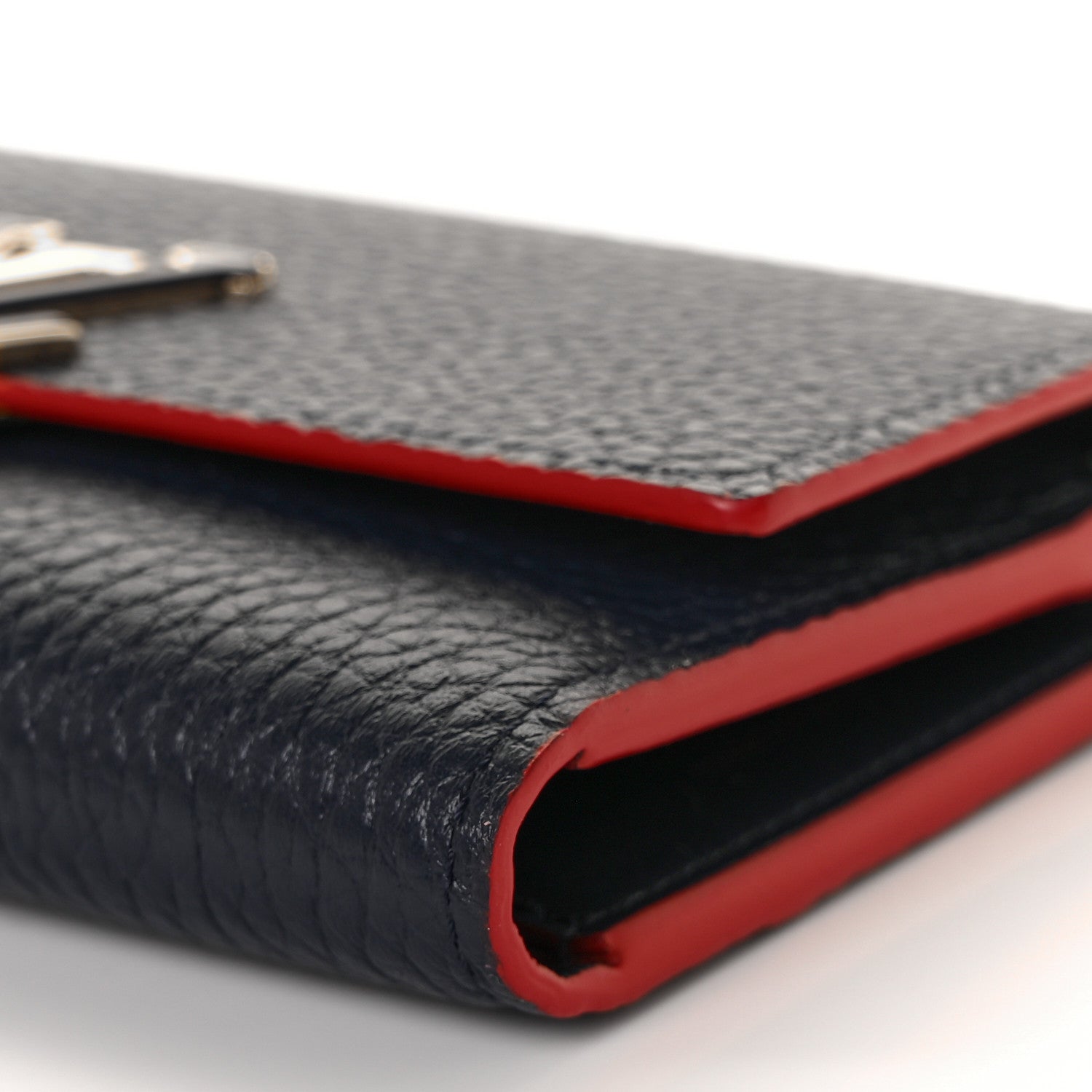 Louis Vuitton Taurillon Capucines Compact Wallet Marine Rouge 8 of 9