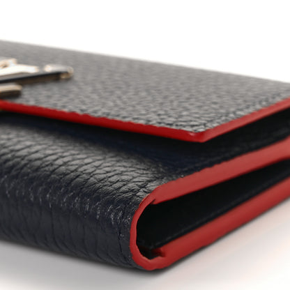 Louis Vuitton Taurillon Capucines Compact Wallet Marine Rouge 8 of 9