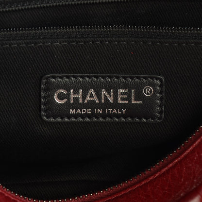 Chanel Glazed Calfskin Quilted Medium Duo Color Flap Dark Red 6 of 8