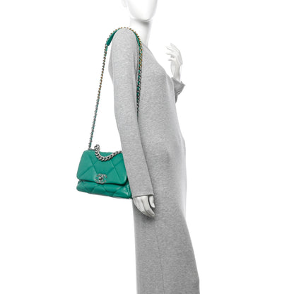 Chanel Lambskin Quilted Medium Chanel 19 Flap Green 2 of 10