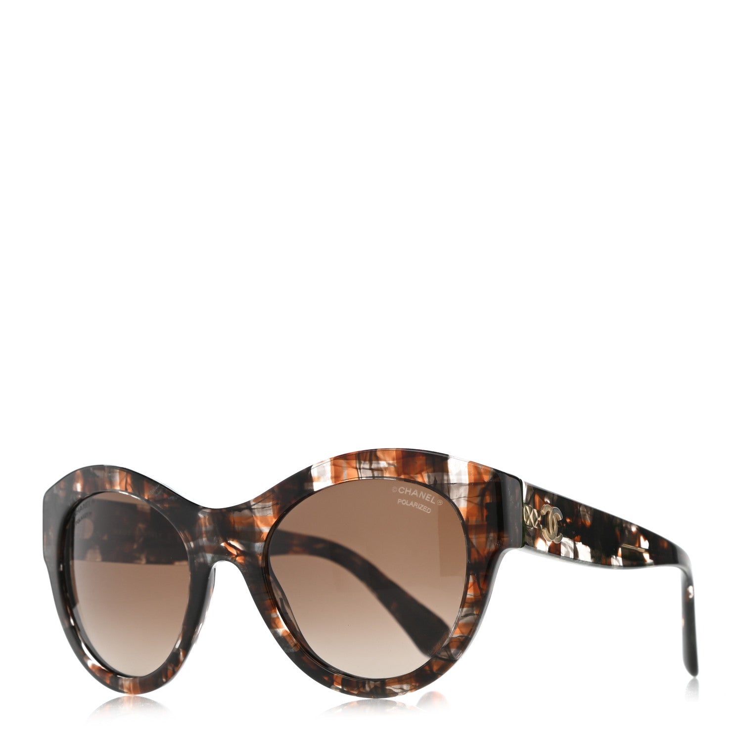 Chanel Acetate Polarized Butterfly Sunglasses 5371 Tortoise 1 of 9