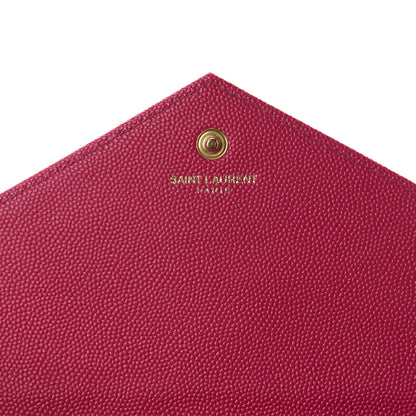 Saint Laurent Grain De Poudre Matelasse Chevron Monogram Chain Wallet Bubblegum 7 of 10