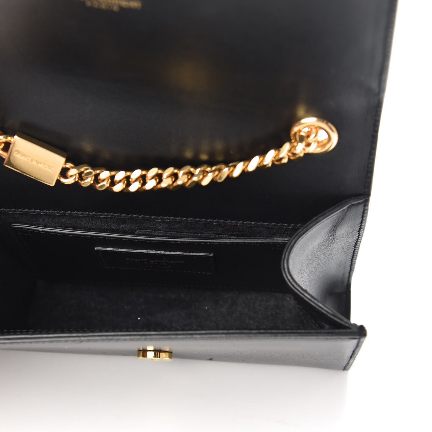 Calfskin Small Classic Monogram Kate Tassel Satchel Black