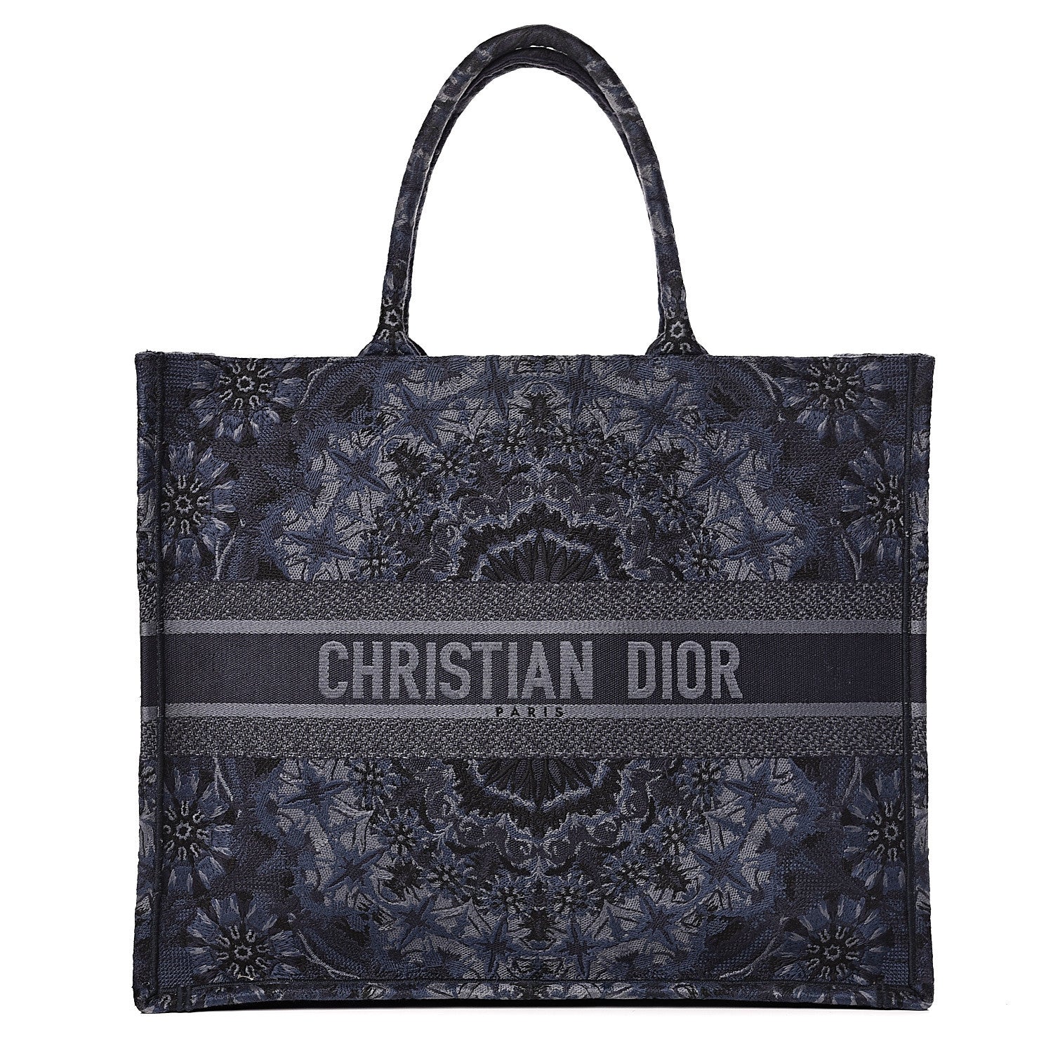 Christian Dior Canvas Embroidered KaleiDioroscopic Book Tote Blue 1 of 15