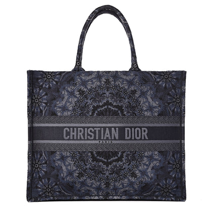 Christian Dior Canvas Embroidered KaleiDioroscopic Book Tote Blue 1 of 15