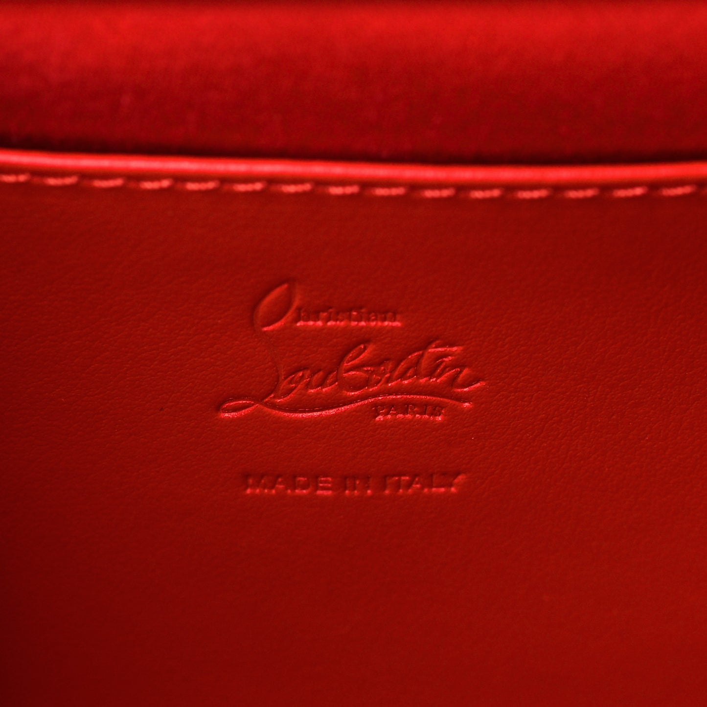 Satin Palmette Clutch Red