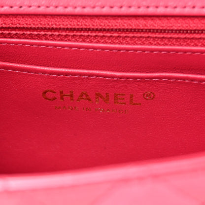 Chanel Shaded Patent Calfskin Quilted Mini Rectangular Flap Pink Dark Pink 6 of 10