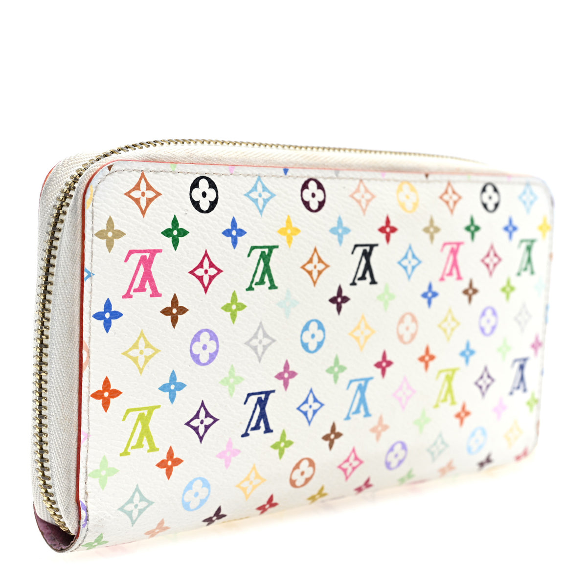 Louis Vuitton Monogram Multicolor Zippy Wallet White Litchi 3 of 7